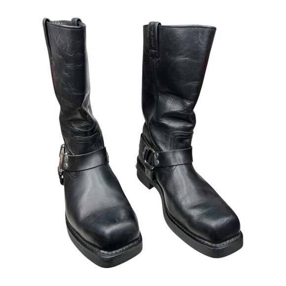 Harley Davidson Men’s Mega Harness Black Leather Moto Boot Size US 10.5 - Picture 5 of 10